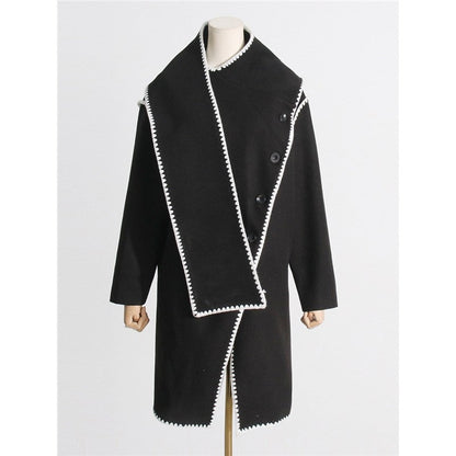 Long Sleeve Single Breasted Irregular  Casual Loose Cape Outerwear