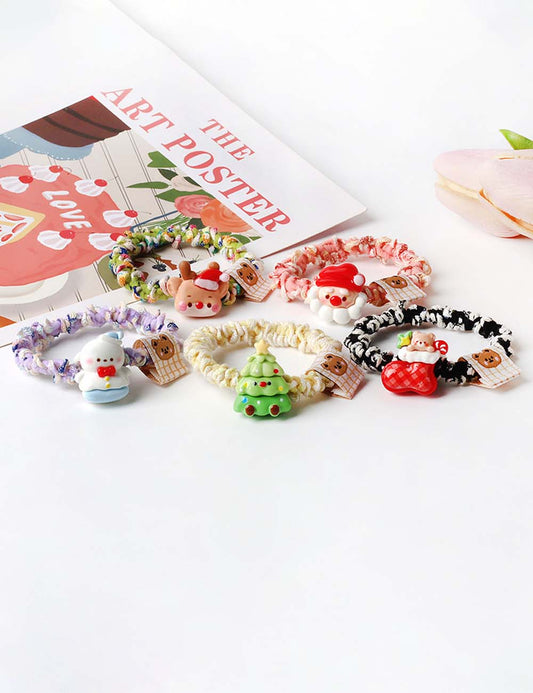 Sweet Santa Claus Christmas Elastic Hair Tie