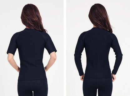 Color Matching Sweat Suit Scr Lady Zipper Sweat Suit Shaping Fat Slimming Suit Yoga Exercise Fitness