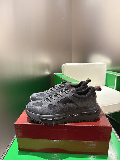 Gucci Rhyton Sneakers Black and Grey Supreme Canvas 507553