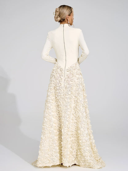 Elara Ivory Floral Maxi Dress