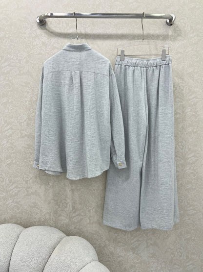 CHANEL SHIRT AND WIDE-LEG TROUSERS SET STYLE 32