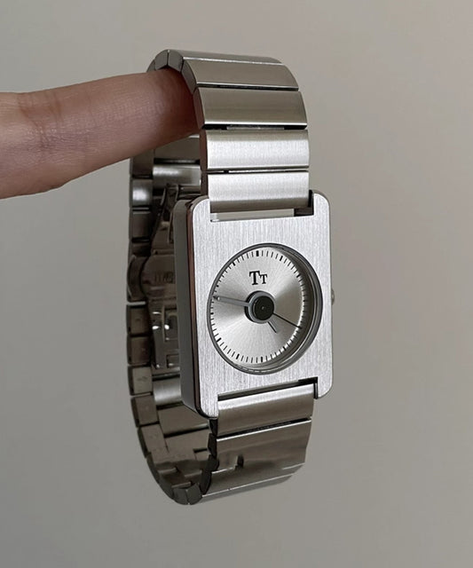 Casual Silk Stainless Steel Square Waterproof Watches