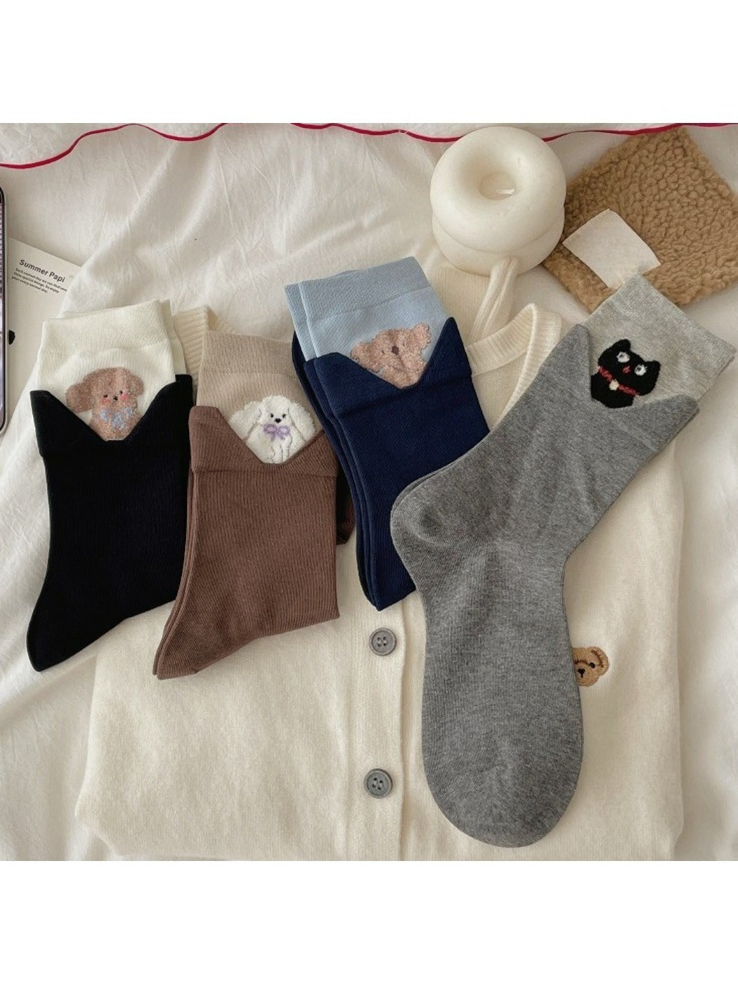 Rufia - Double Wear Socks with Cute Animals Patterns for Women