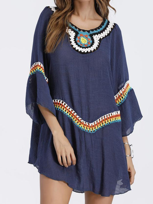 Three Colors Large Size Fashion Loose Women Bohemia Style Cotton In The Long Section Of The Shirt