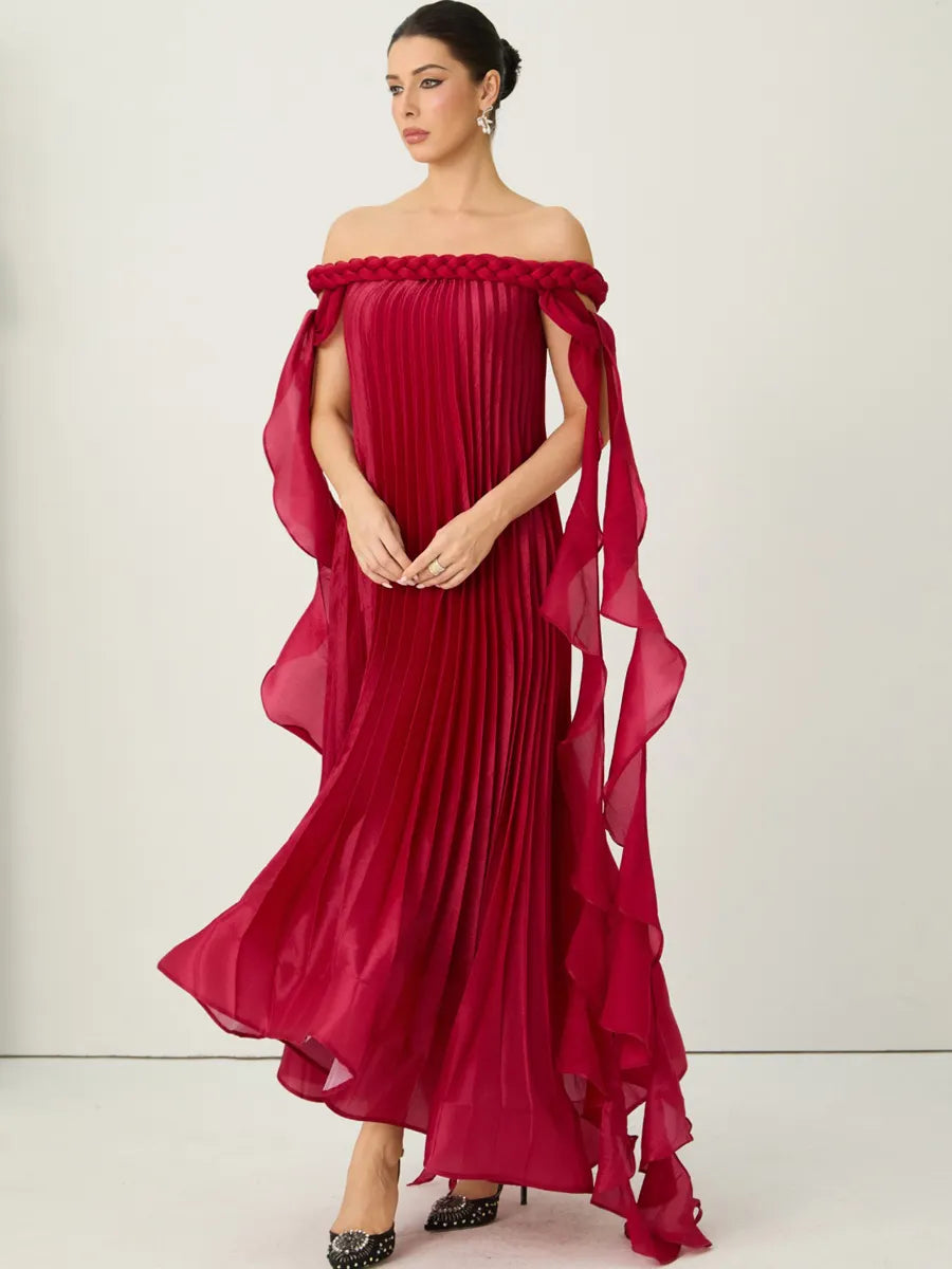 Rosalie Off-Shoulder Braided Maxi Dress