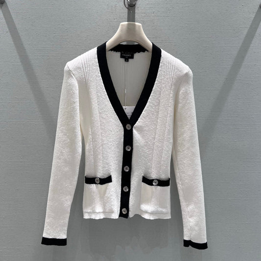 CC 26S Knit Cardigan White Linen Cotton 349016