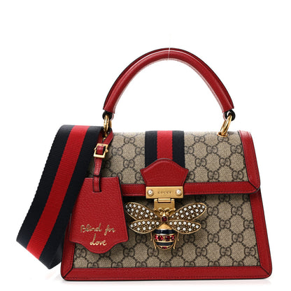 GG Supreme Monogram Small Queen Margaret Top Handle Bag Red