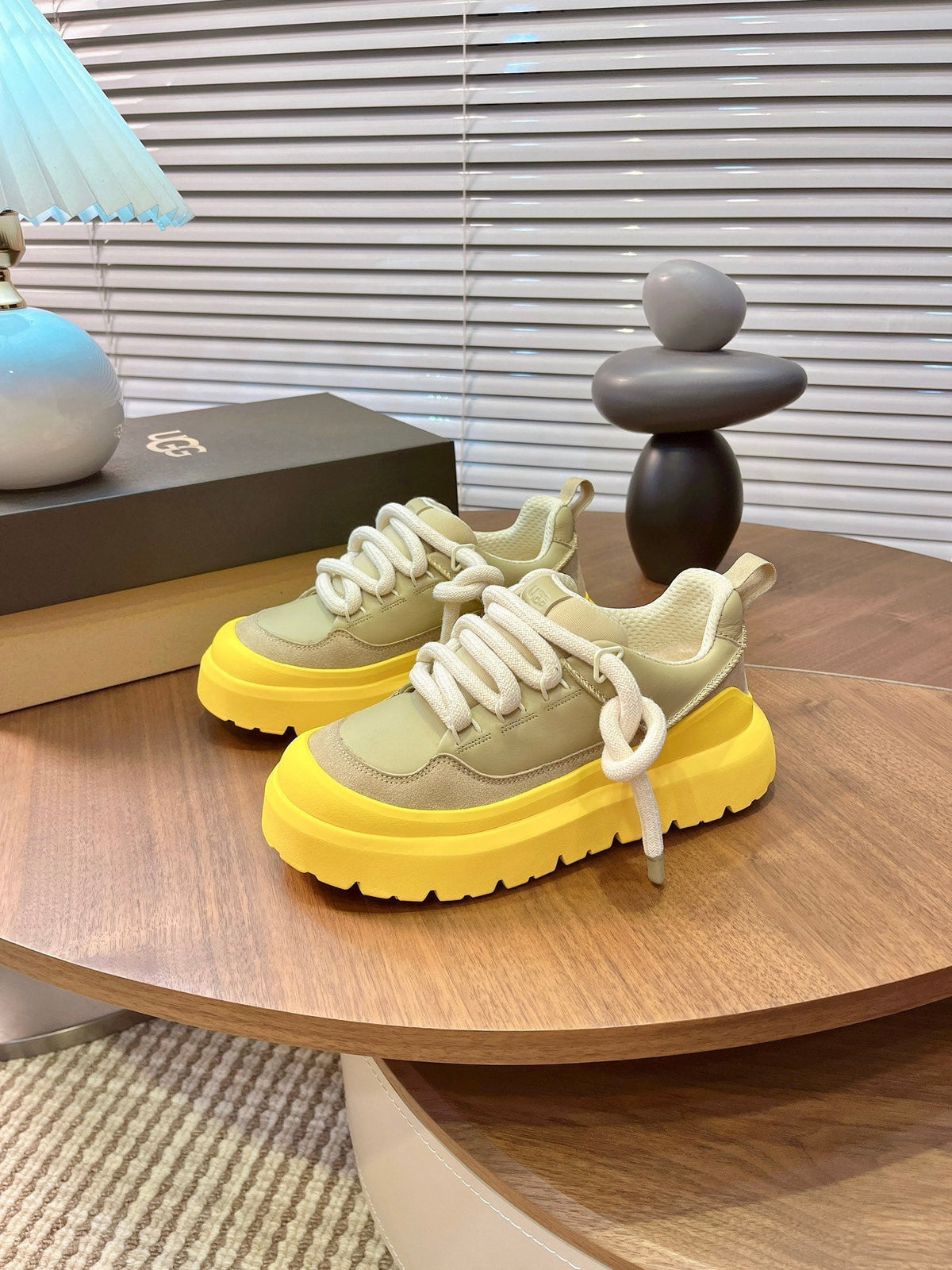 UGG Heritage Utility Sneakers Yellow Khahi Suede Cowhide