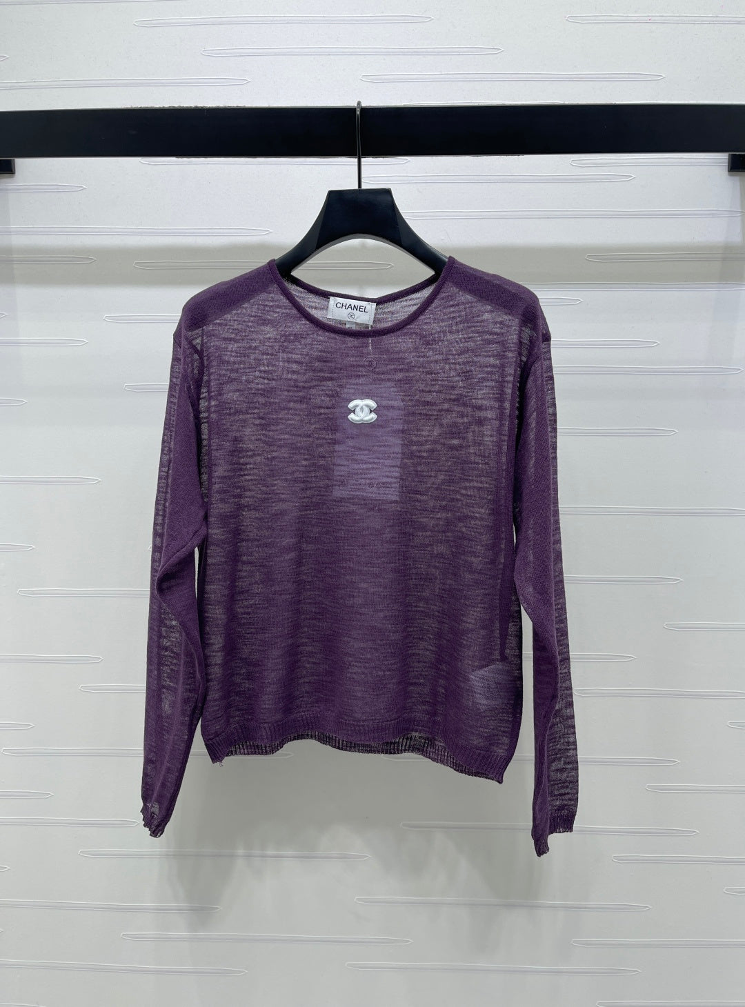 CC 26s Camisole and Long-Sleeved Knit Two-Piece Set Purple 343461
