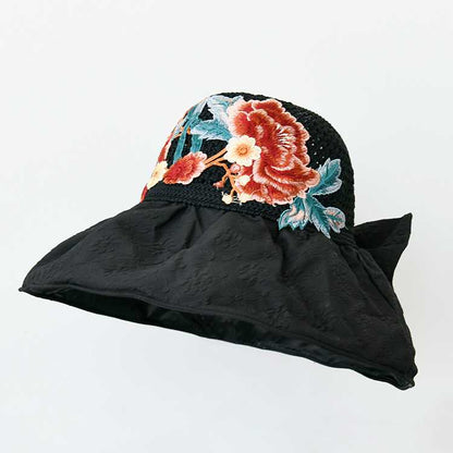 Embroidered Sun Hat Female Summer Uv-Proof Shell Shading Empty Top Cover Face Sun Hat