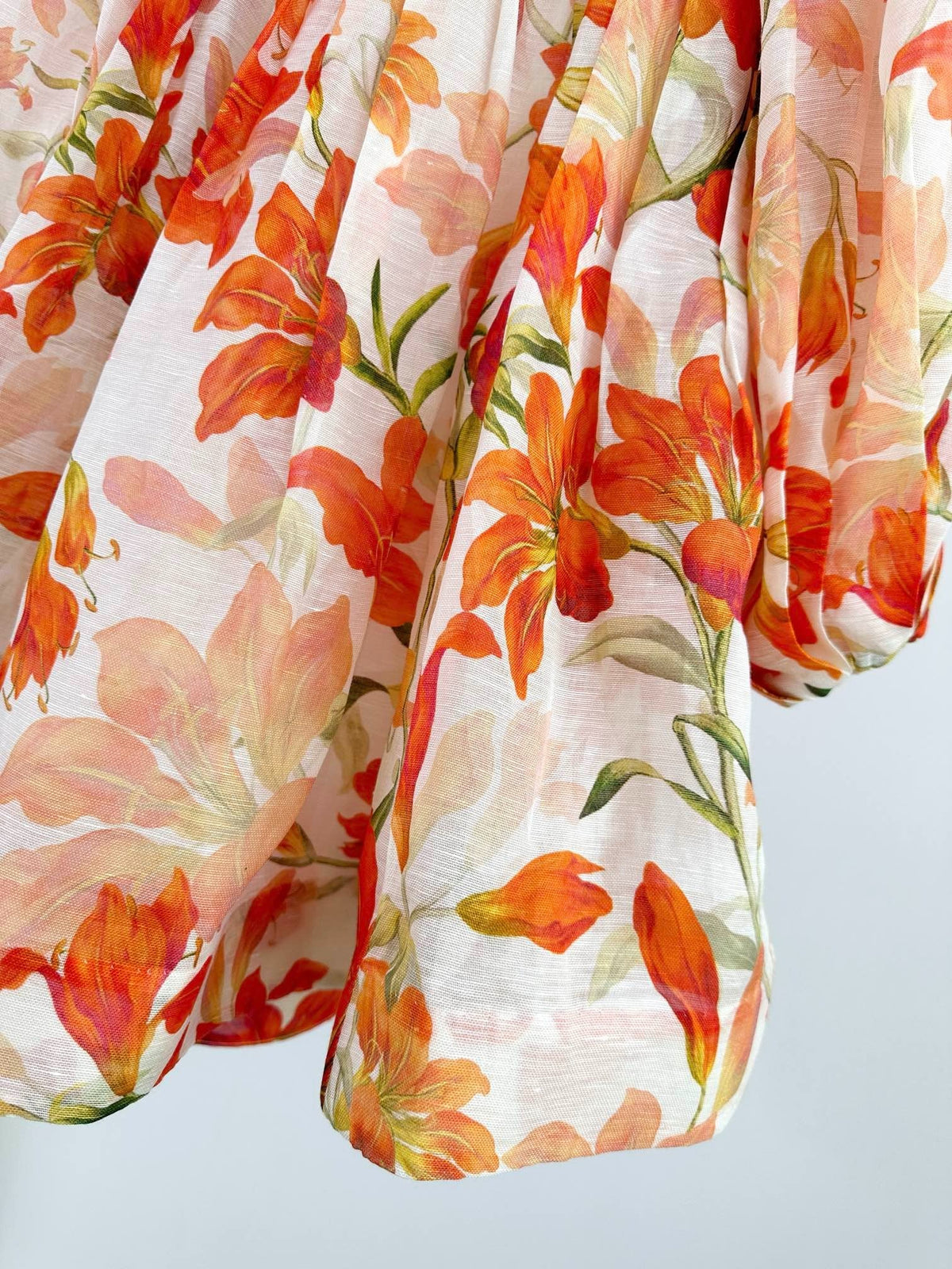 LANTERN SLEEVE MINI DRESS 25S IN SILK 266357