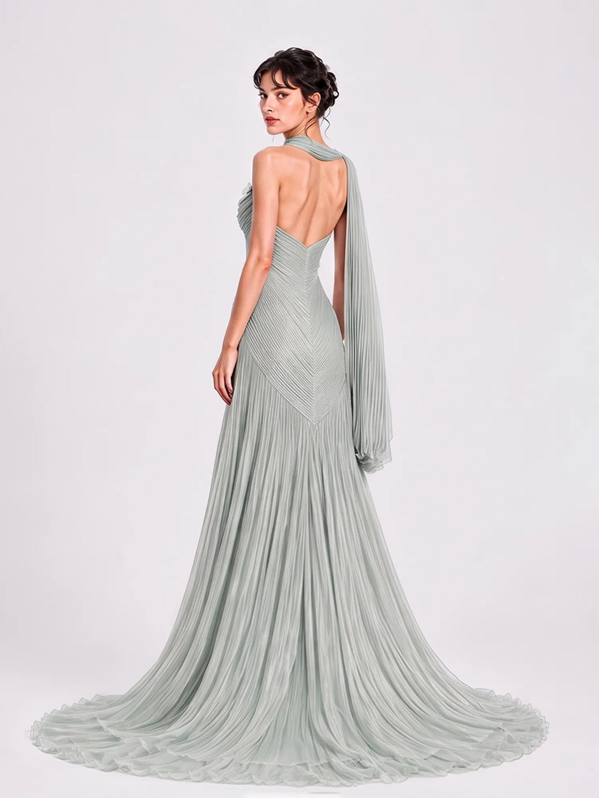 Nadia Crepe Strapless Maxi Dress In Green