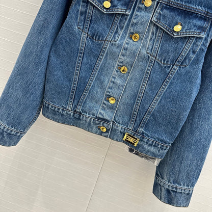 LV 25 Denim Jacket Blue Cotton