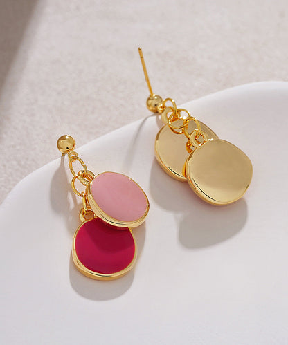 Original Design Gold Alloy Drop Glaze Round Drop Earrings