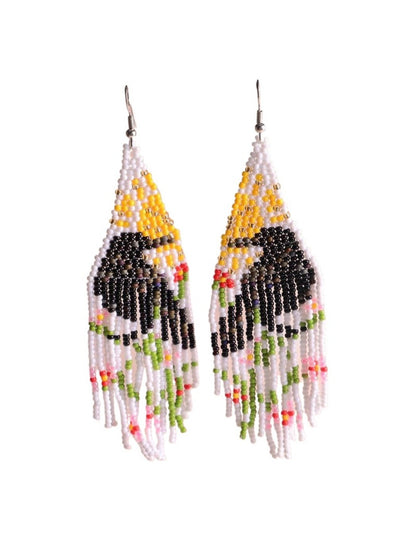 Earwish - Boho Beaded Tassel Earrings - Colorful &amp; Unique