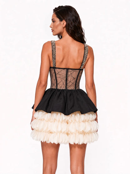 Celeste Sheer Tiered Mini Dress