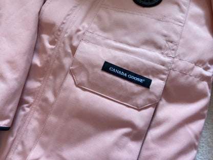 Canada Goose Children Jacket Wolf Fur Sandy Pink Polyester Cotton
