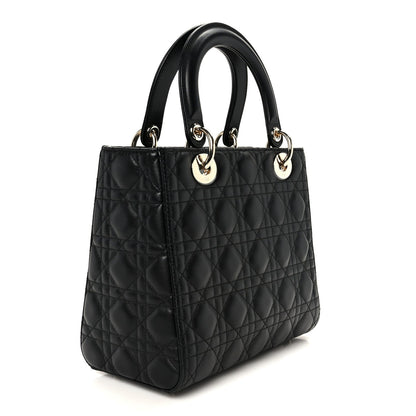 Lambskin Cannage Medium Lady Dior Black