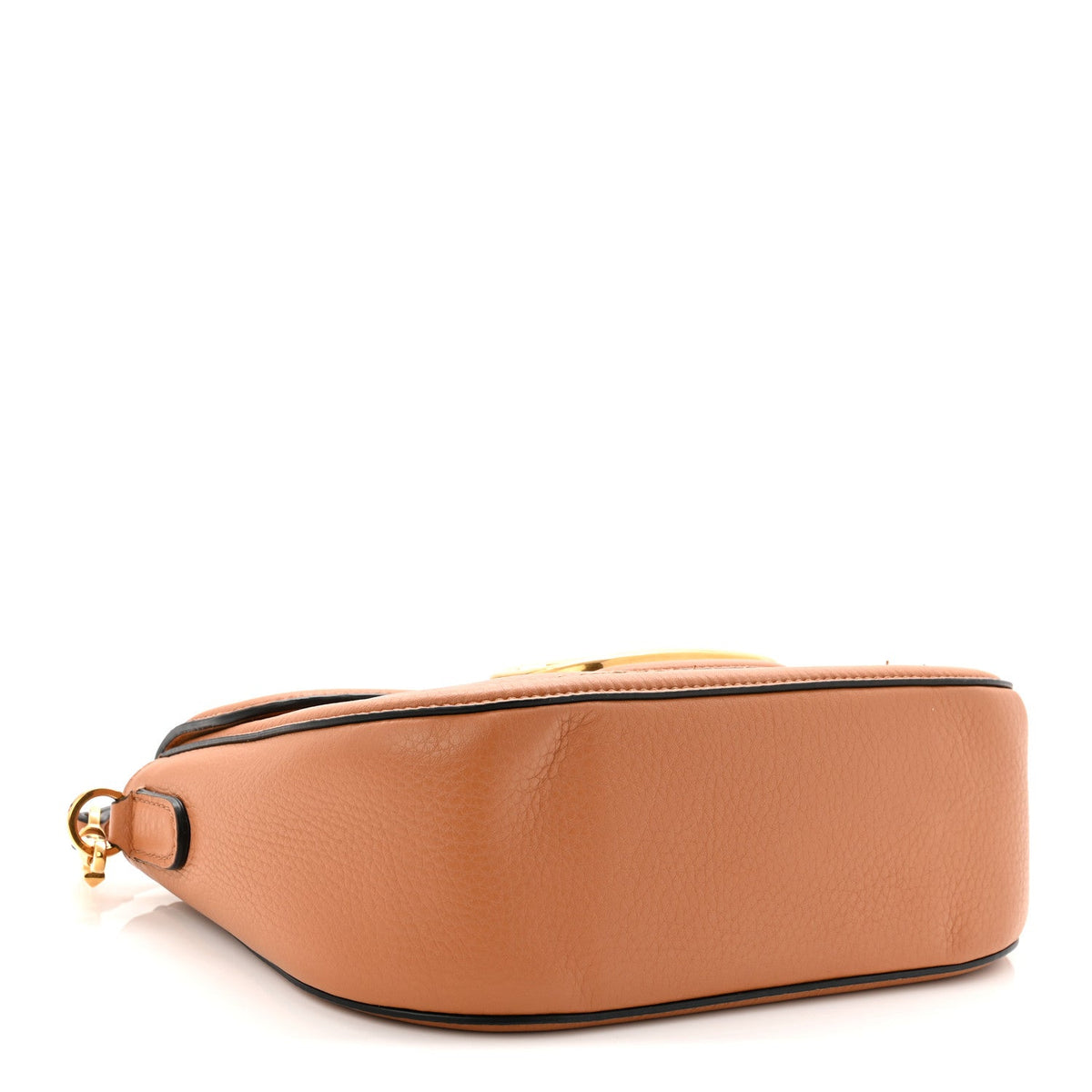 Soft Grainy Calfskin Alltime Shoulder Bag Almond Beige
