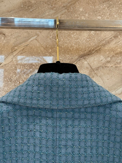 CC 25B Peacock Green Tweed Vest Jacket