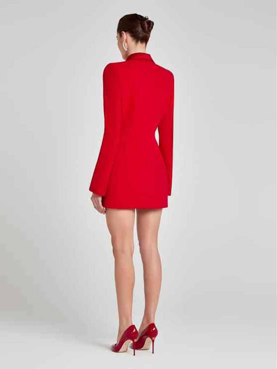 Tessa Blazer Dress In Red