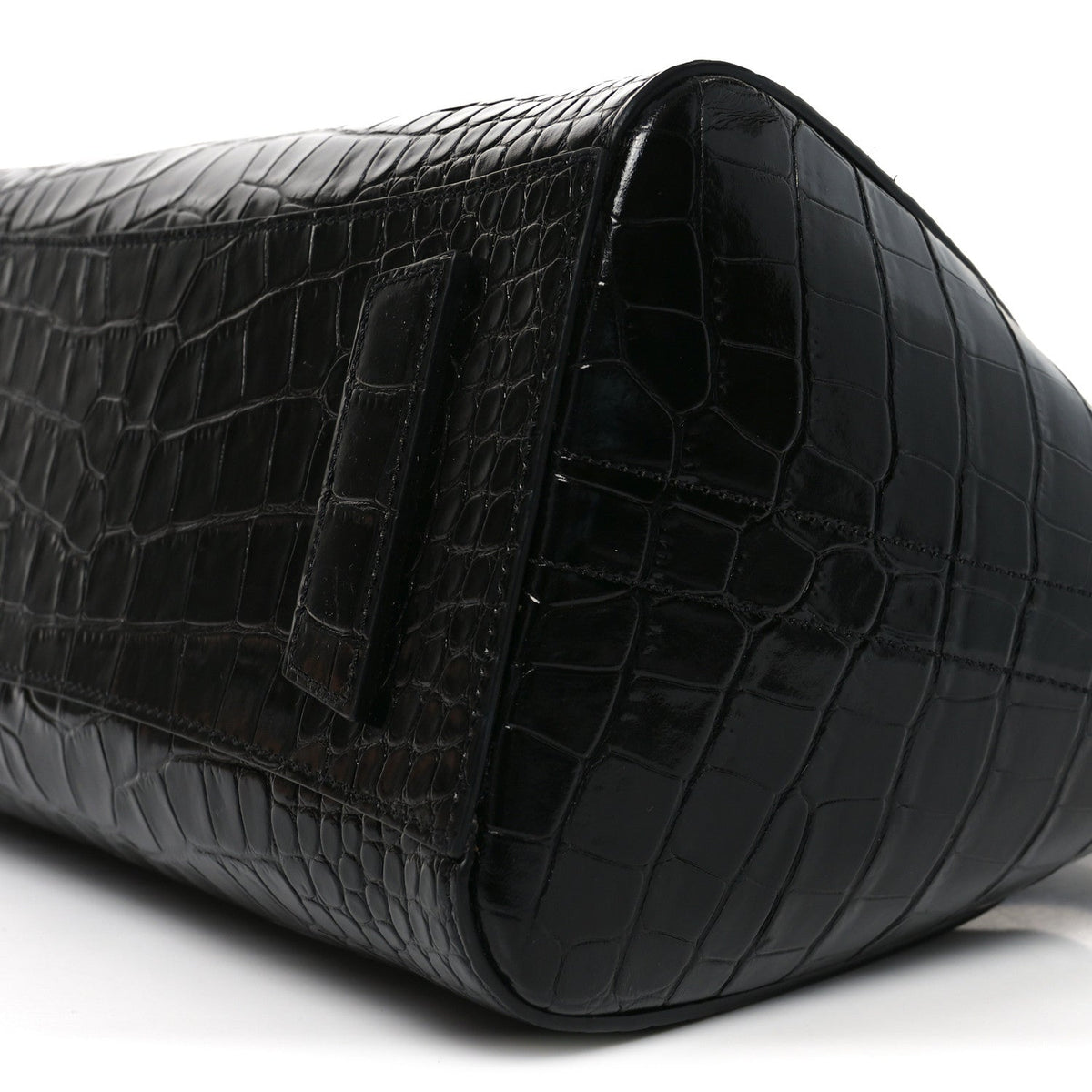 Calfskin Crocodile Embossed Small Antigona Black