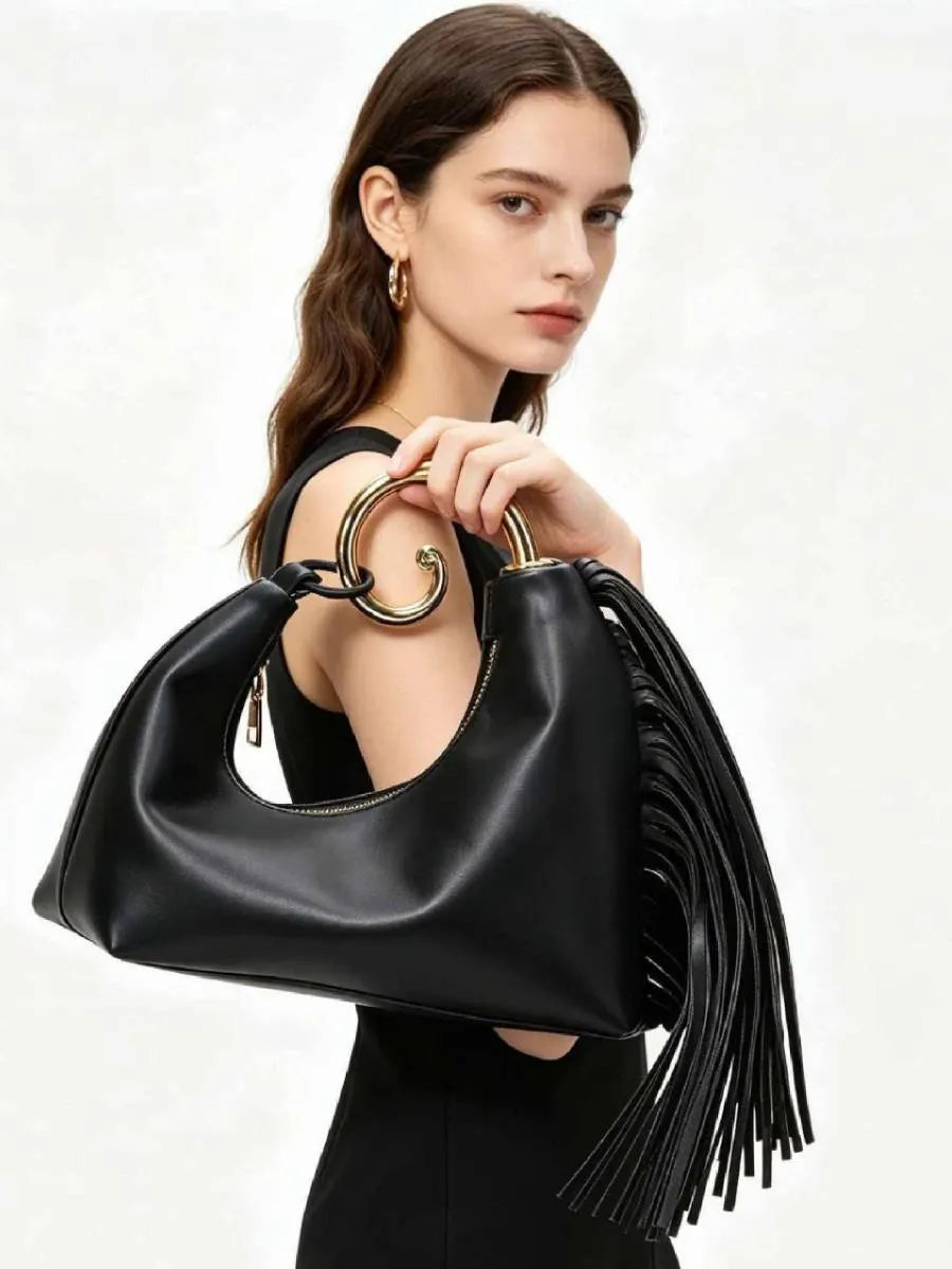 Rebecca Leather Tassel Handbag
