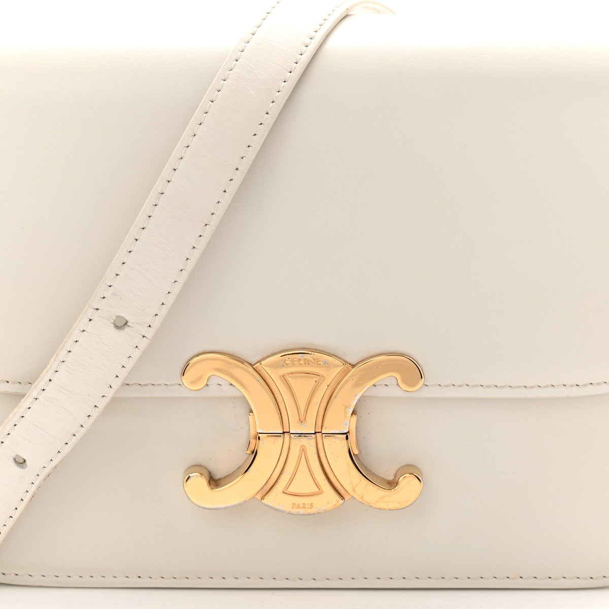 Shiny Calfskin Teen Triomphe Arctic White