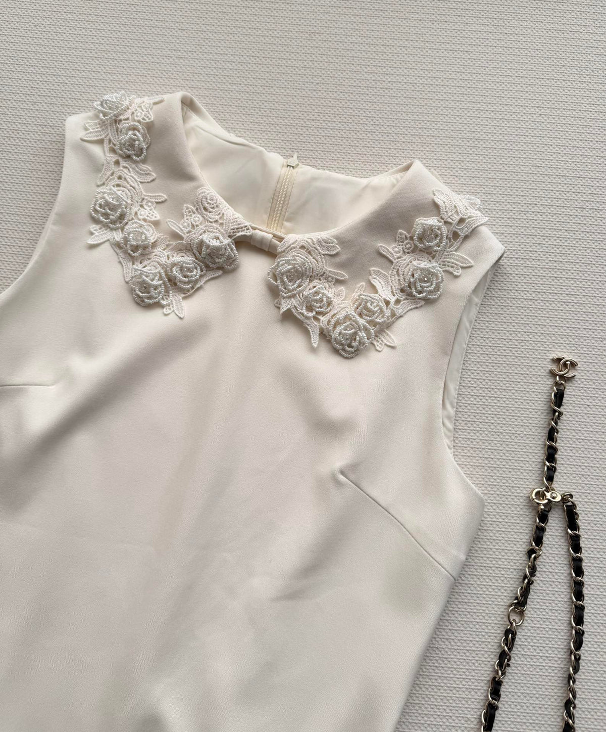 CC 26SS Sleeveless Dress White Polyester 352964