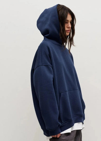 Oversized Polar Fleece Hoodie With Kangaroo Pocket