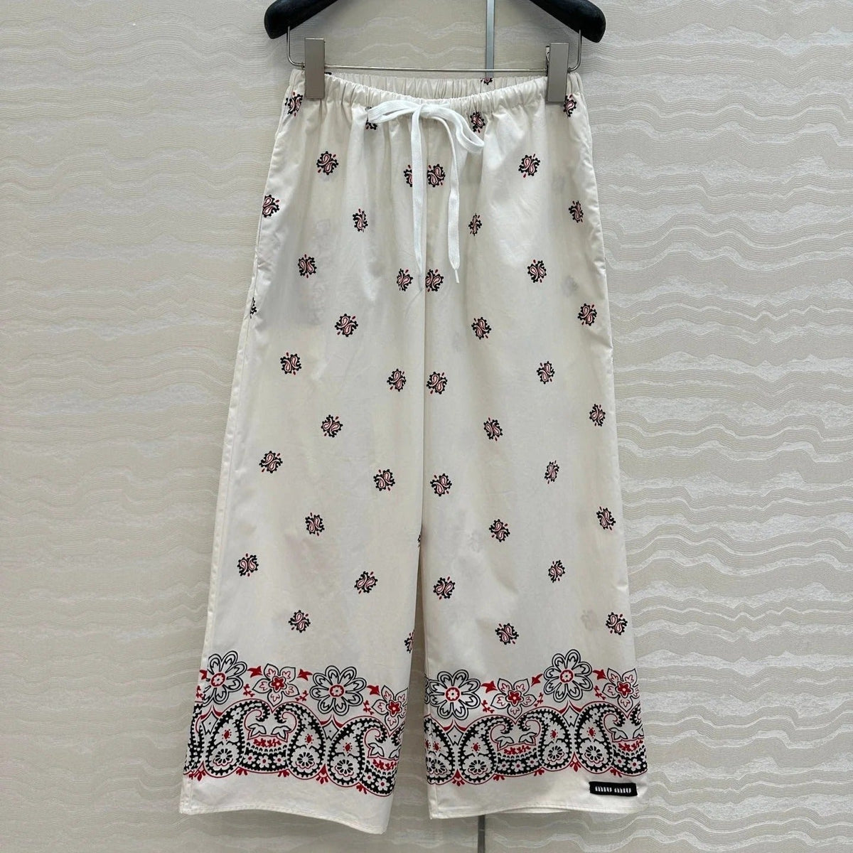 MIUMIU STRAIGHT-LEG CROPPED PANTS WITH ELASTIC WAISTBAND 261440