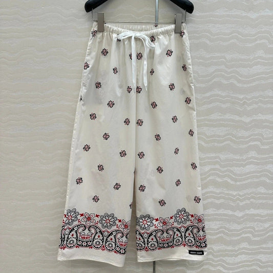 MIUMIU STRAIGHT-LEG CROPPED PANTS WITH ELASTIC WAISTBAND 261440