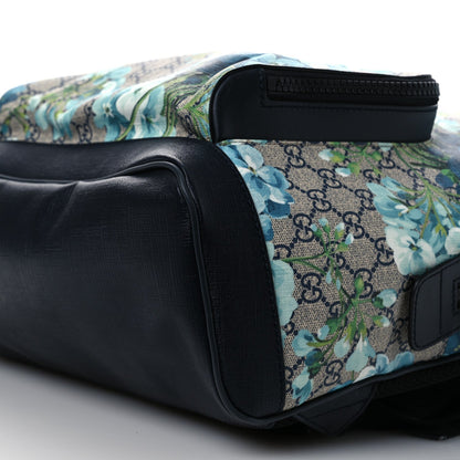 GG Supreme Monogram Blooms Medium Day Backpack Beige Blue Navy