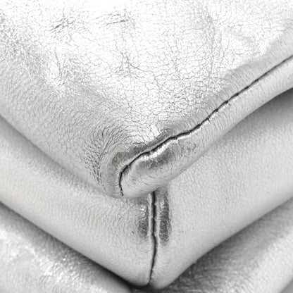 Metallic Lambskin Embossed Monogram Coussin PM Silver