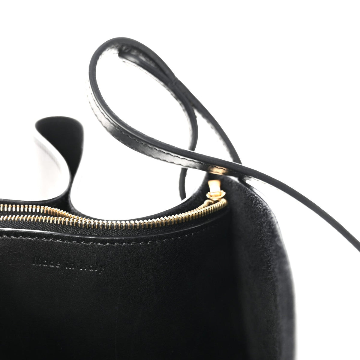 Smooth Calfskin Medium Pinched Bag Black
