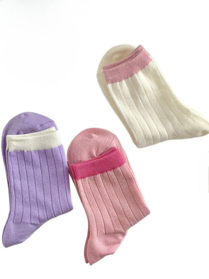 Rufia - Macaron-Colored Mid-Calf Socks - Sweet &amp; Simple