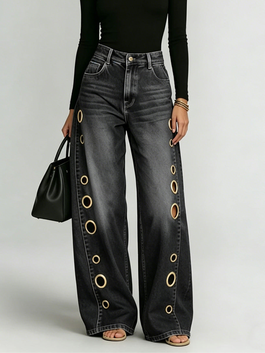 Lana Metal-Eyelet Jeans