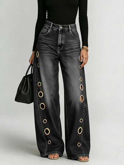 Lana Metal-Eyelet Jeans