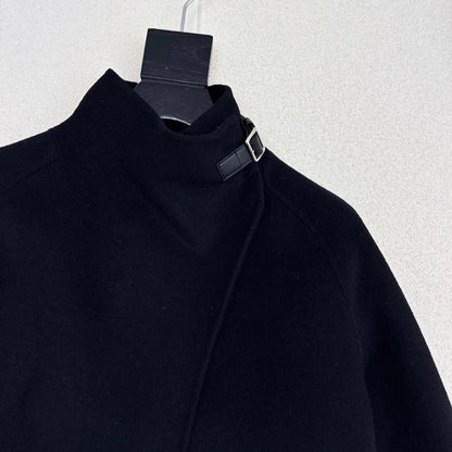 HERMES 25S DOUBLE-FACED WOOL STAND-COLLAR COAT 187