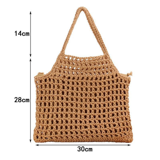 Crochet Market Bag Literary Cotton Braided Bag