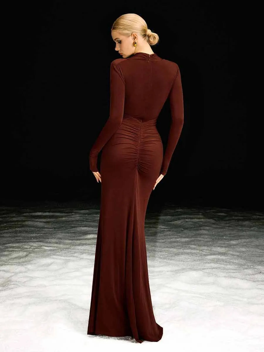 Rhea Long Sleeve Cutout Maxi Dress