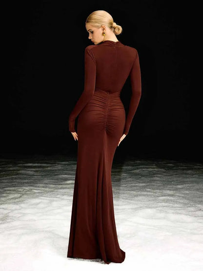 Rhea Long Sleeve Cutout Maxi Dress