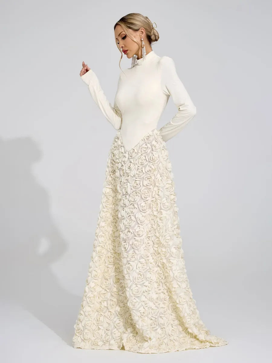 Elara Ivory Floral Maxi Dress