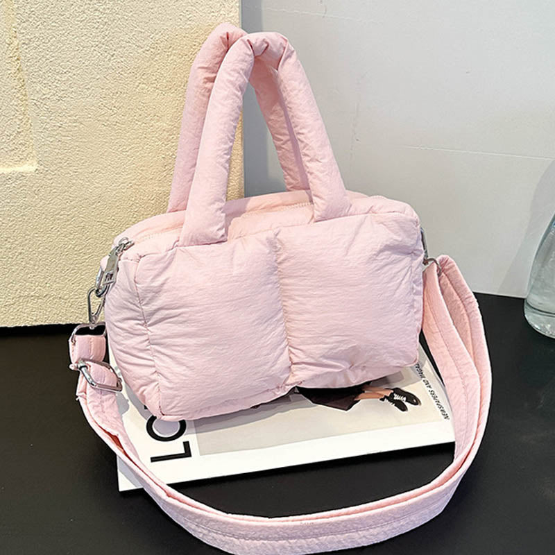 Trendy Puffer Top Handle Tote Shoulder Bag