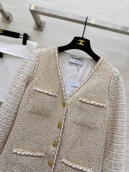 CC 26s Cruise Jacket Beige Tweed Weave & Gold Thread