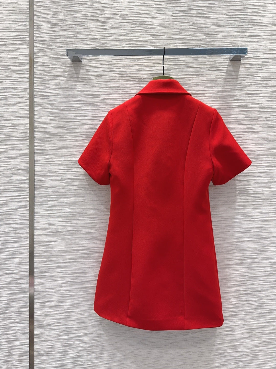 GG Crêpe Dress With Double G Button Red Wool 346689