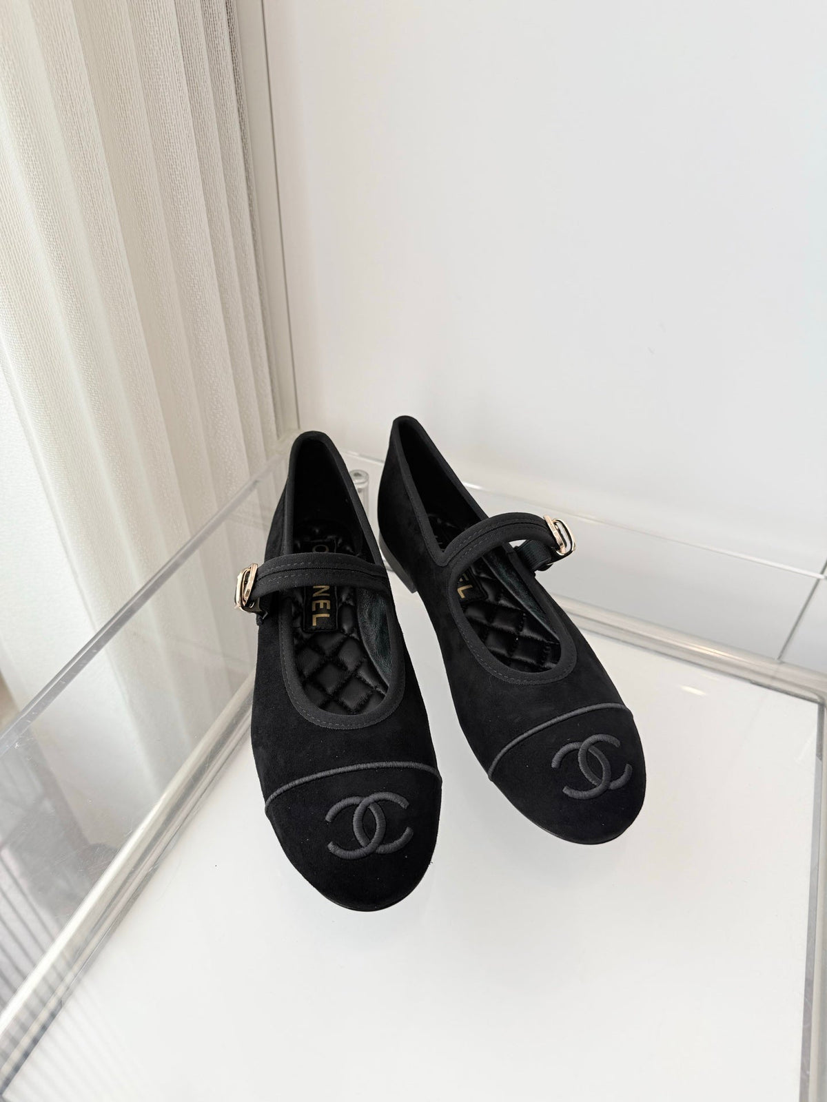 Chanel 26 Mary Jane Shoe Black in Suede 597380