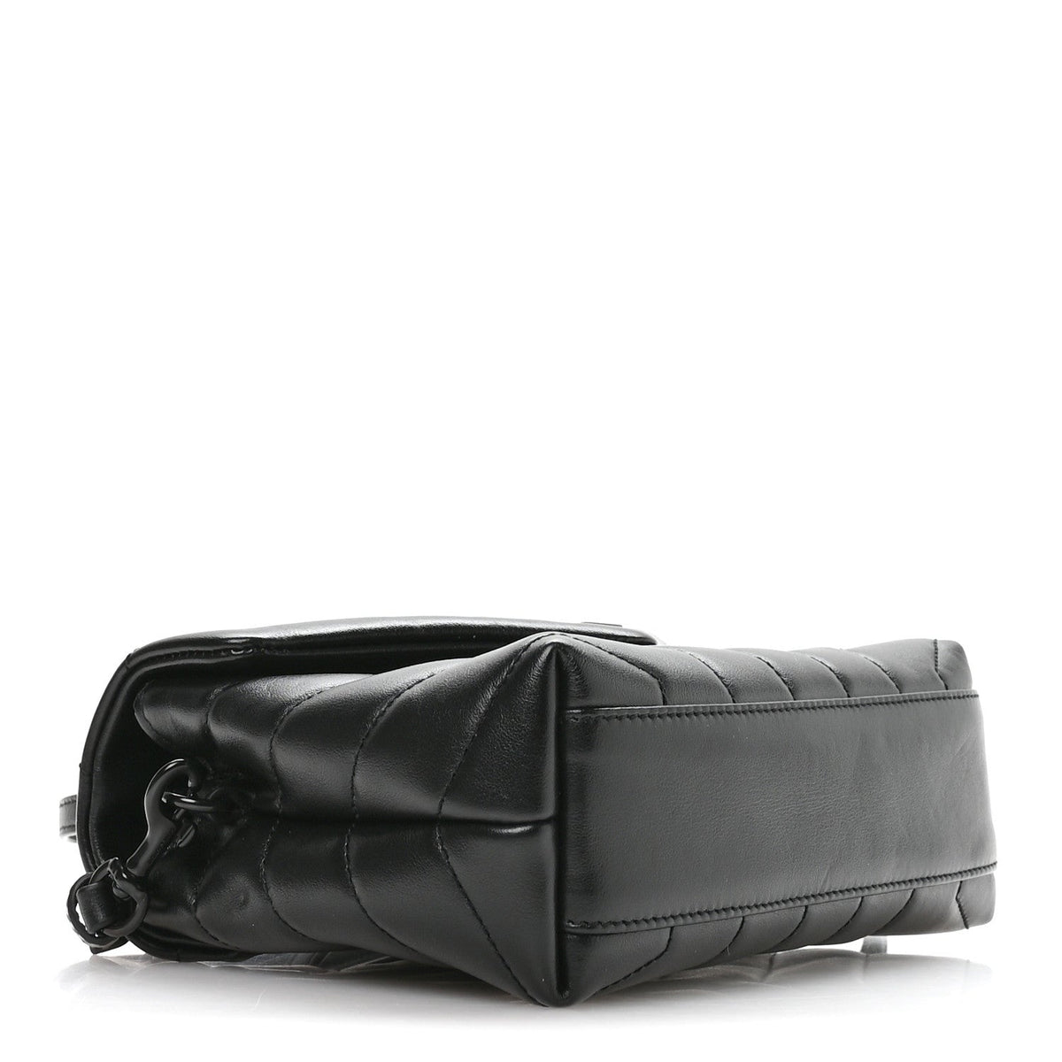 Calfskin Y Quilted Monogram Monochrome Toy Loulou Crossbody Bag Black