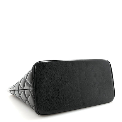 Caviar Quilted Medallion Tote Black